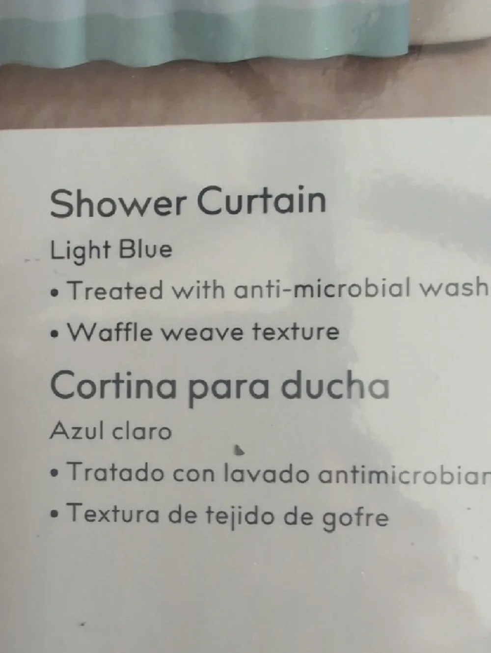 Style & Co. Light Blue and White Waffle Weave Shower Curtain